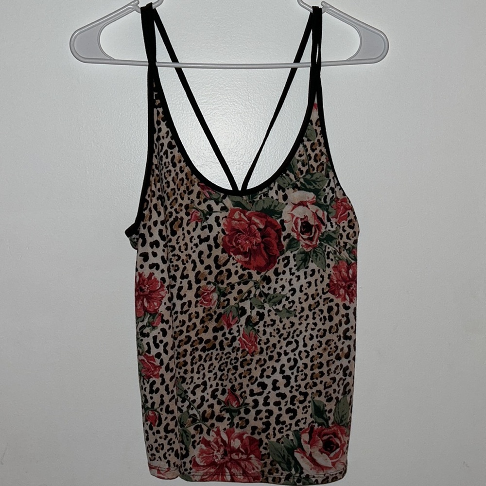 In Bloom Leopard and Floral Sleep Tank Medium